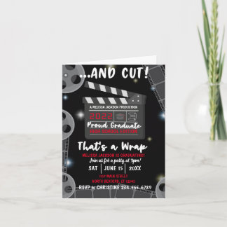 En knip dat is een 'Wrap Afstuderen Black' uitnodi