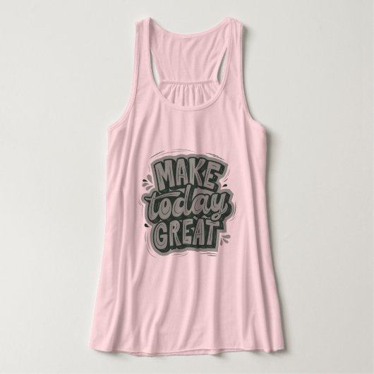 en leuke motivatie tekst roze moderne tanktop (Design voorkant)