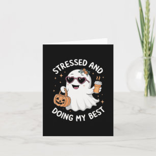 En mijn beste grappige spook Halloween-koffie doen Kaart