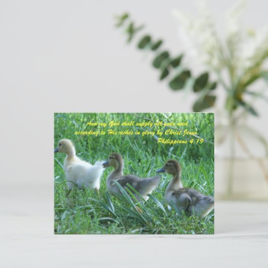 En mijn God zal al je behoeften voorzien volgens Briefkaart (Staand voorkant)