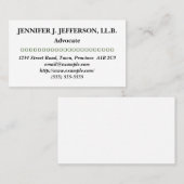  en minimaal Advocate Visitekaartje (Voorkant / Achterkant)