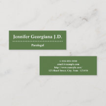  en minimaal paralegaal Visitekaartje