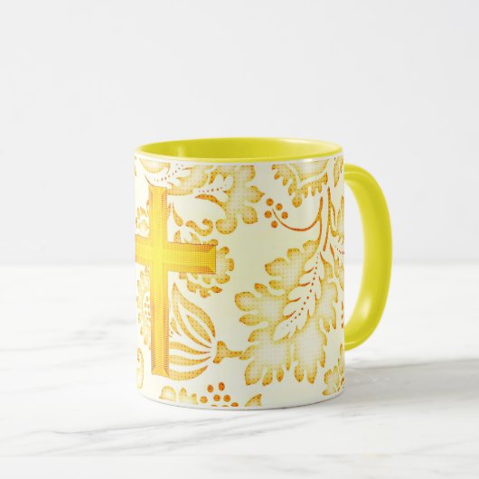  en modern Faith Cross in gele Mok (Voorkant rechts)