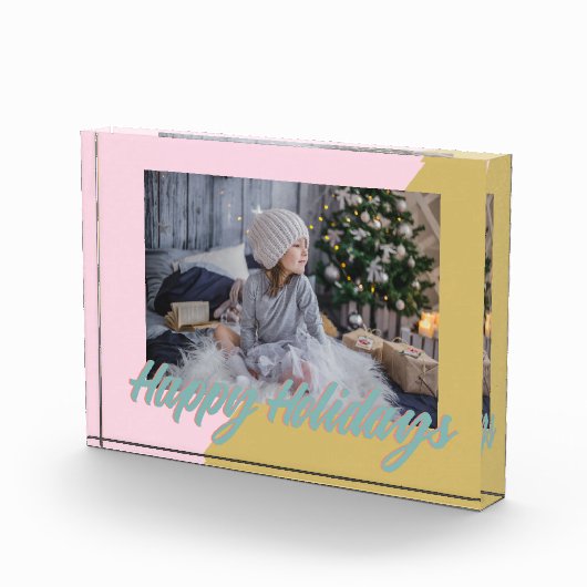  en moderne geometrische Prettige feestdagen Fotoblokken (Rechts)