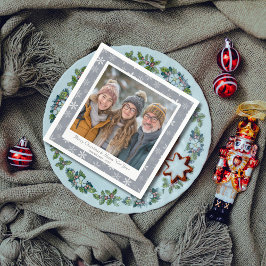 en moderne grijze en witte sneeuwvlokken servet