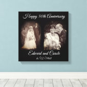  en moderne trouwfoto 50e Jubileum Canvas Afdruk (Insitu (Houten vloer))