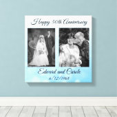  en moderne trouwfoto 50e Jubileum Canvas Afdruk (Insitu (Houten vloer))