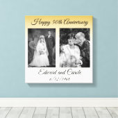  en moderne trouwfoto 50e Jubileum Canvas Afdruk (Insitu (Houten vloer))