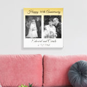 en moderne trouwfoto 50e Jubileum Canvas Afdruk (Insitu (Woonkamer))
