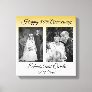 en moderne trouwfoto 50e Jubileum Canvas Afdruk