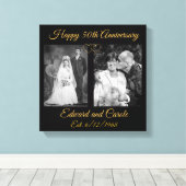 en moderne trouwfoto 50e Jubileum Canvas Afdruk (Insitu (Houten vloer))