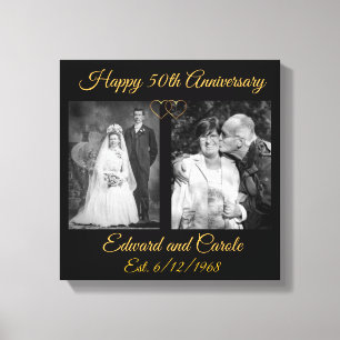 en moderne trouwfoto 50e Jubileum Canvas Afdruk