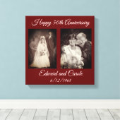 en moderne trouwfoto 50e Jubileum Canvas Afdruk (Insitu (Houten vloer))