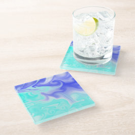 en morado y celeste glazen onderzetter