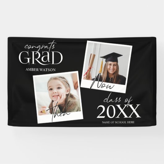 En nu | 2 Foto-Afstuderen Spandoek (Horizontaal)