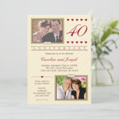 En nu 40th Wedding Jubileum Uitnodiging (Staand voorkant)
