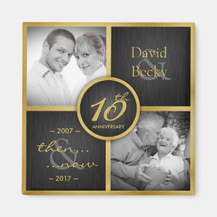 En nu Elegant Black & Gold 10th Wedding 2017 Magneet