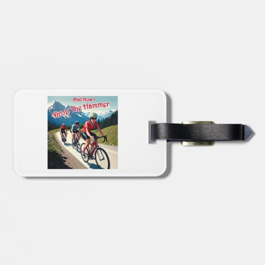 En nu laat ik de hamer vrouw fietsen vallen bagagelabel (Achterkant horizontaal)