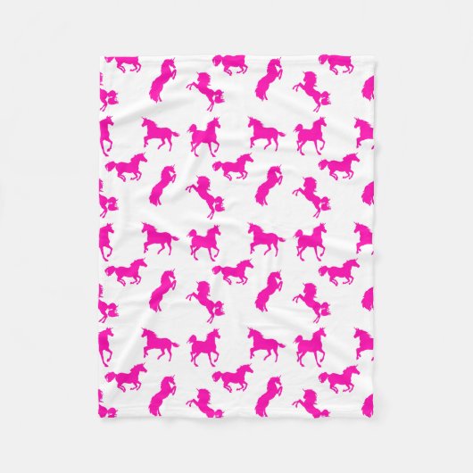 En ook roze Unicorns. Fleece Deken (Voorkant)