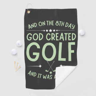 En op de 8ste dag Creëer God een Bijbelvers over g Golfhanddoek