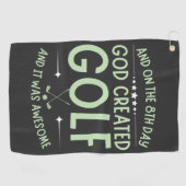 En op de 8ste dag Creëer God een Bijbelvers over g Golfhanddoek (Horizontaal)