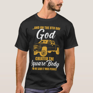 en op de vintageth dag schiep god het vierkante bo t-shirt