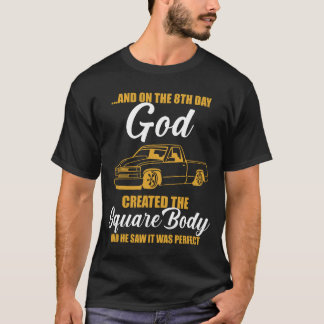 en op de vintageth dag schiep god het vierkante bo t-shirt