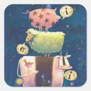 En op dit Boerderij Vierkante Sticker