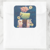 En op dit Boerderij Vierkante Sticker (Tas)