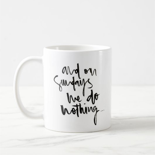 "En op zondag..." - Klassieke witte Mok (Links)
