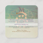 en ouder Blauwgroen, Blush en grijs Vierkante Visitekaartje (Achterkant)