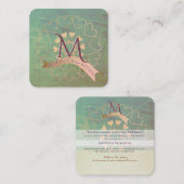 en ouder Blauwgroen, Blush en grijs Vierkante Visitekaartje (Voorkant / Achterkant)