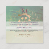  en ouder Blauwgroen, Blush en grijs Vierkante Visitekaartje (Achterkant)