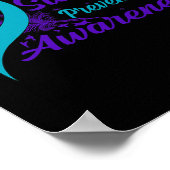 En Paarse lint puntkomma zelfmoordpreventie AWA Poster (Hoek)