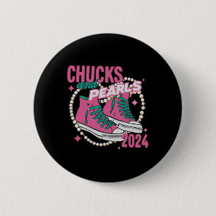 En parels ik ben met haar Kamala 2024 Ronde Button 5,7 Cm
