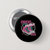 En parels ik ben met haar Kamala 2024 Ronde Button 5,7 Cm (Voorkant /achterkant)