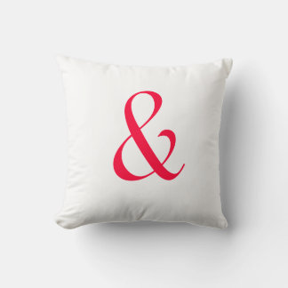 En - Pillow Ampersand - rood en wit Kussen