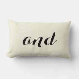 "En" Pillow met gestreept rug-off wit Kussen