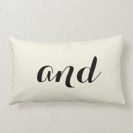 "En" Pillow met gestreept rug-off wit Kussen