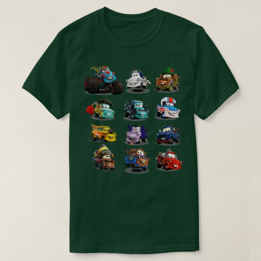 en Pixars Cars Veel matten T-shirt (Design voorkant)