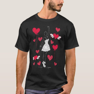 En Pointe Ballet Dancing Plie Chasse Jete Hearts B T-shirt