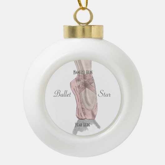 En pointe keramische bal ornament (Voorkant)