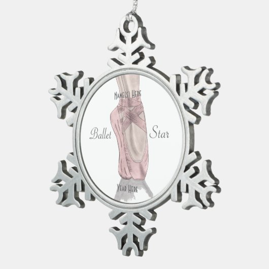 En pointe tin sneeuwvlok ornament (Rechts)