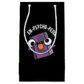En-psycho-pedia Funny Encyclopedia Pun Dark BG Klein Cadeauzakje (Voorkant)