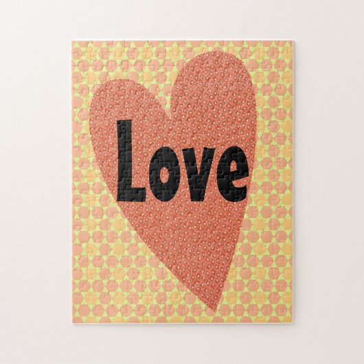  en Retro Hart Liefde Kunst Puzzel (Verticaal)