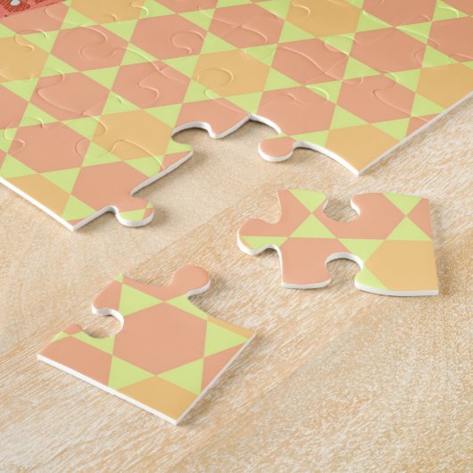 en Retro Hart Liefde Kunst Puzzel Legpuzzel (Zijkant)