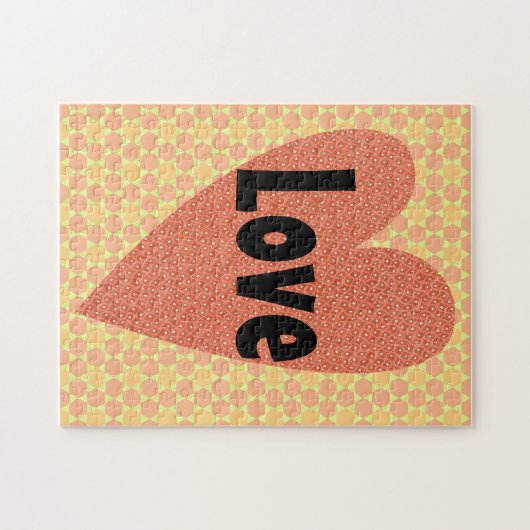  en Retro Hart Liefde Kunst Puzzel Legpuzzel (Horizontaal)