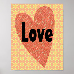 en Retro Heart Love Art Poster