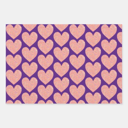  en Retro Hearts Art Wrap Craft Inpakpapier Vel (Voorkant 3)