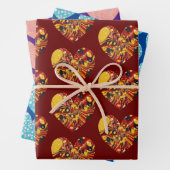  en Retro Hearts Art Wrap Craft Inpakpapier Vel (In situ)